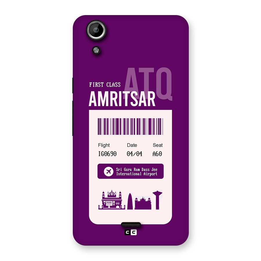 Amritsar Boarding Pass Back Case for Canvas Selfie Lens Q345