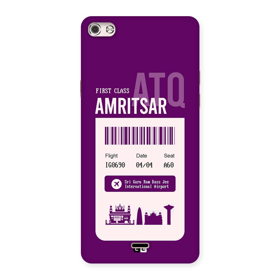 Amritsar Boarding Pass Back Case for Canvas Silver 5