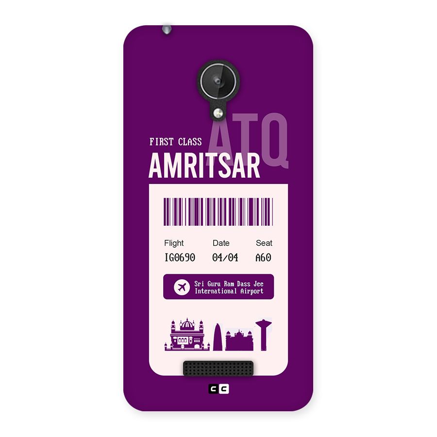 Amritsar Boarding Pass Back Case for Canvas Spark Q380