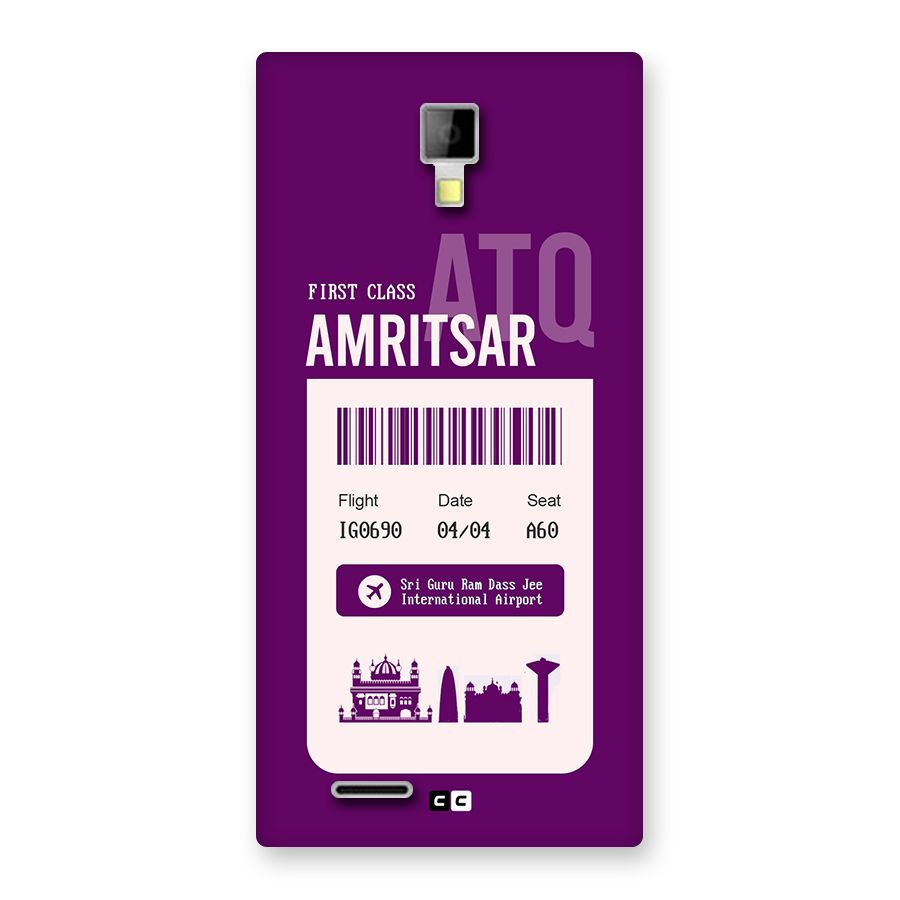 Amritsar Boarding Pass Back Case for Canvas Xpress A99