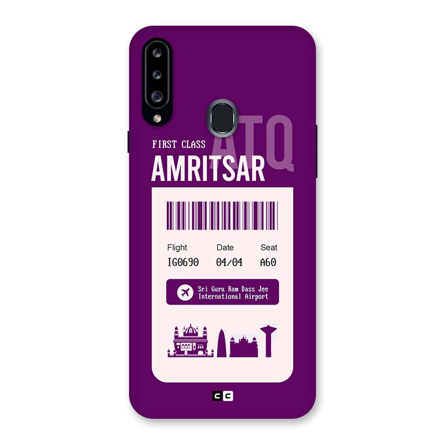Amritsar Boarding Pass Back Case for Galaxy A20s
