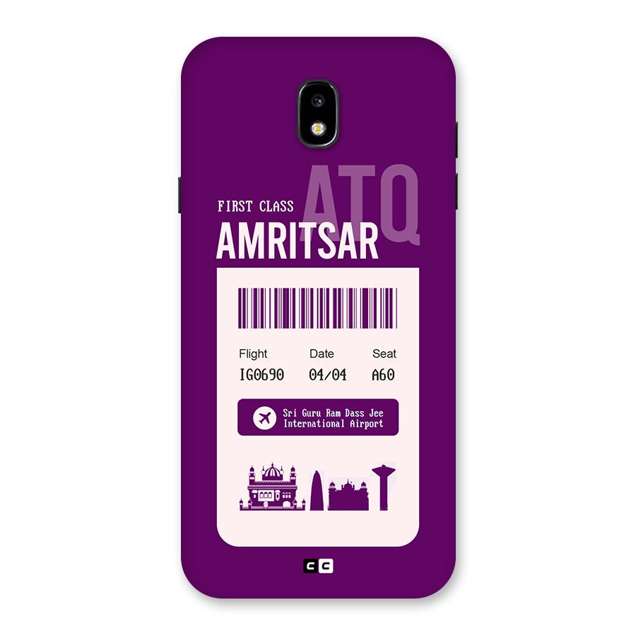 Amritsar Boarding Pass Back Case for Galaxy J7 Pro