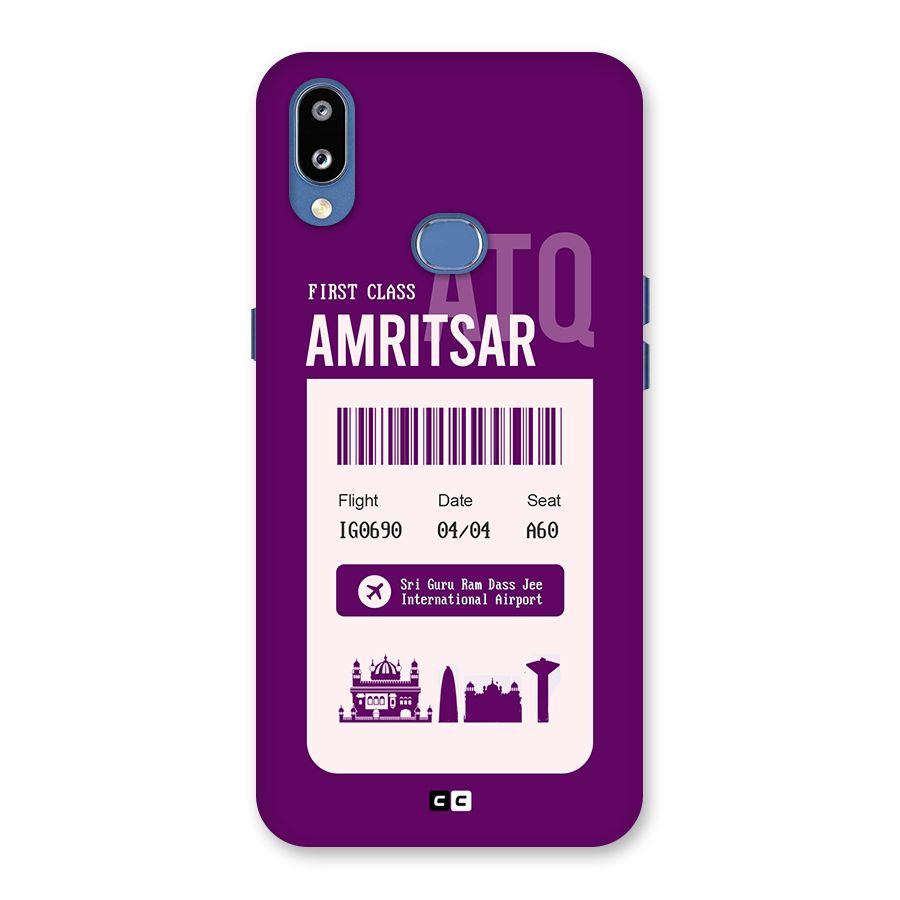 Amritsar Boarding Pass Back Case for Galaxy M01s