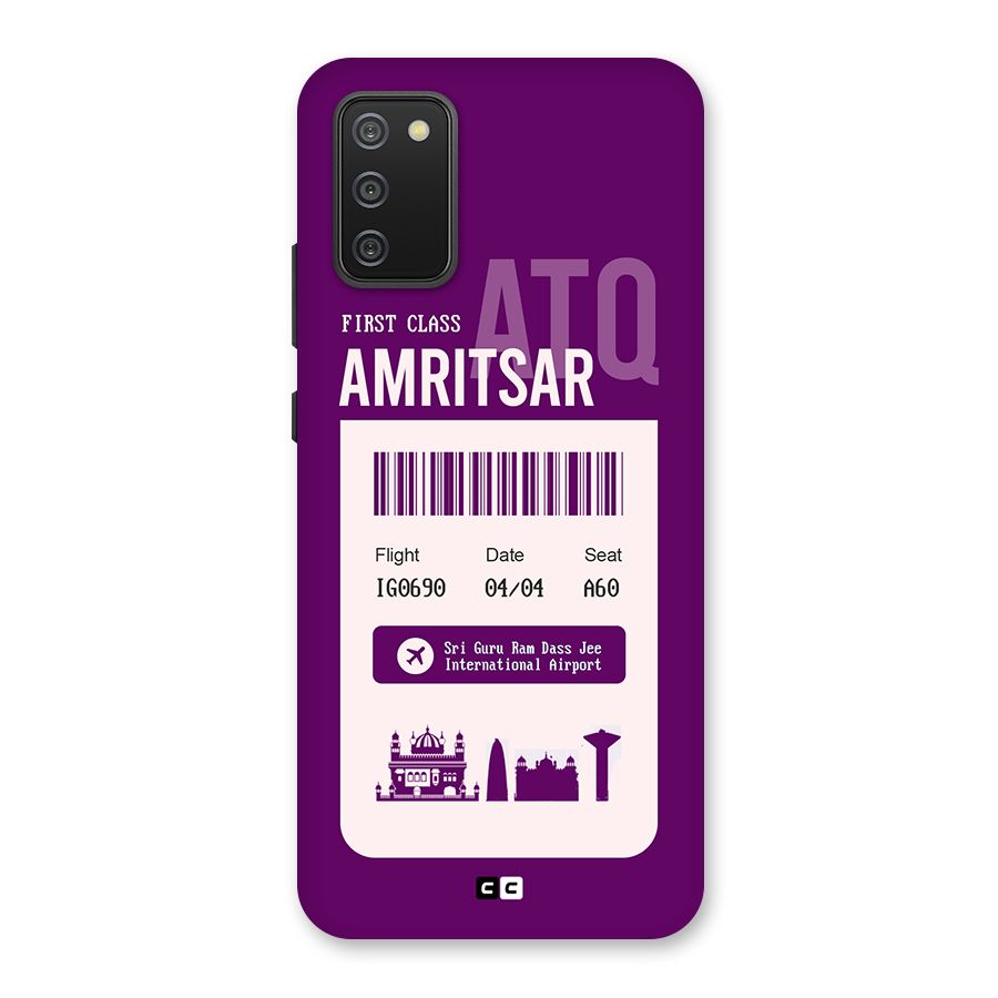 Amritsar Boarding Pass Back Case for Galaxy M02s