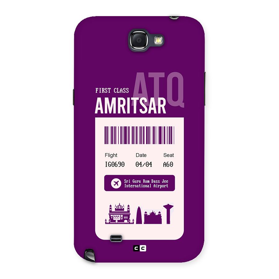 Amritsar Boarding Pass Back Case for Galaxy Note 2