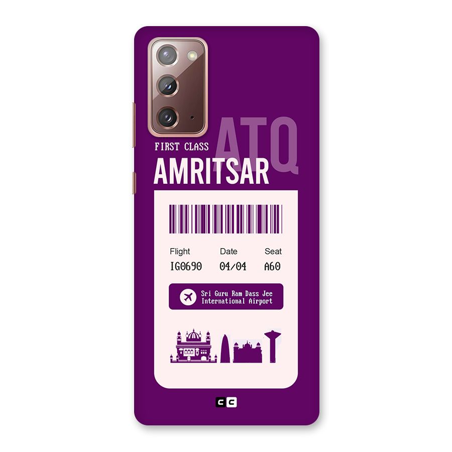 Amritsar Boarding Pass Back Case for Galaxy Note 20