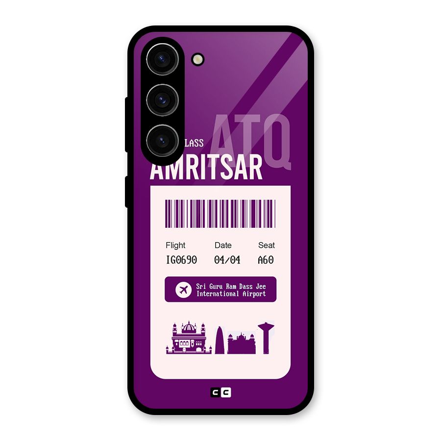 Amritsar Boarding Pass Glass Back Case for Galaxy S23