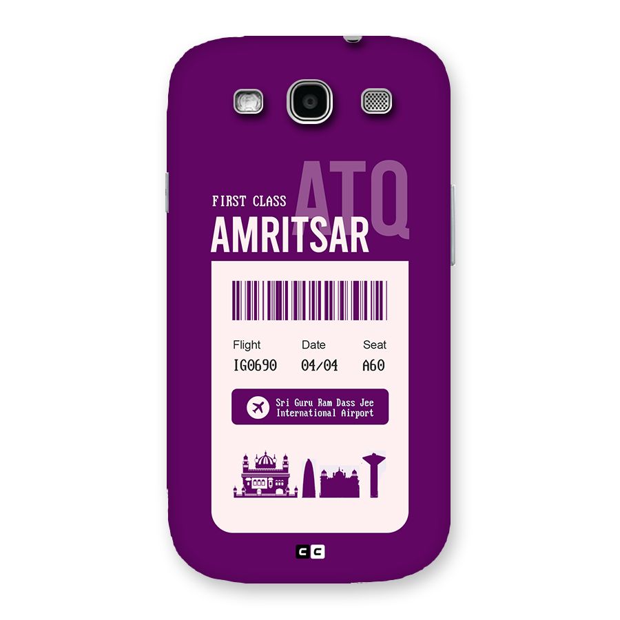 Amritsar Boarding Pass Back Case for Galaxy S3