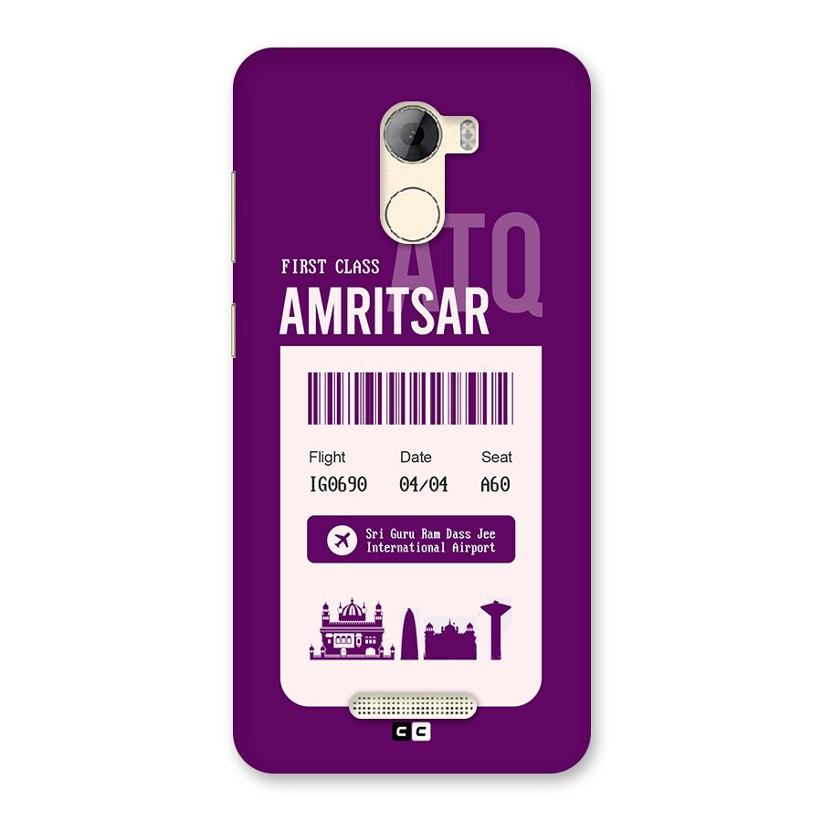 Amritsar Boarding Pass Back Case for Gionee A1 LIte