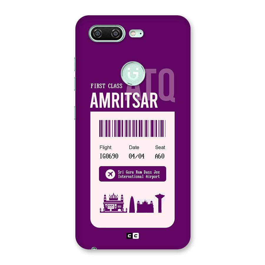 Amritsar Boarding Pass Back Case for Gionee S10