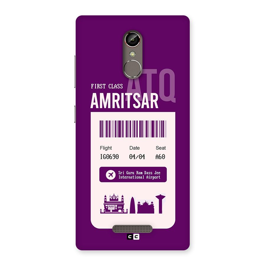 Amritsar Boarding Pass Back Case for Gionee S6s