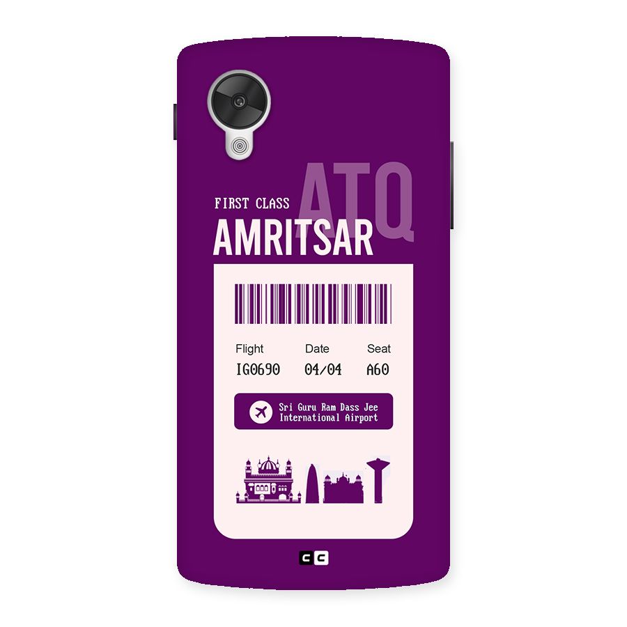 Amritsar Boarding Pass Back Case for Google Nexus 5
