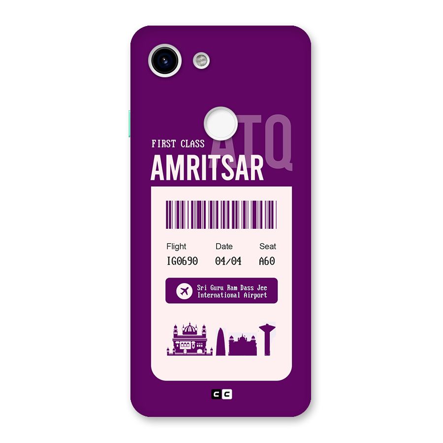Amritsar Boarding Pass Back Case for Google Pixel 3