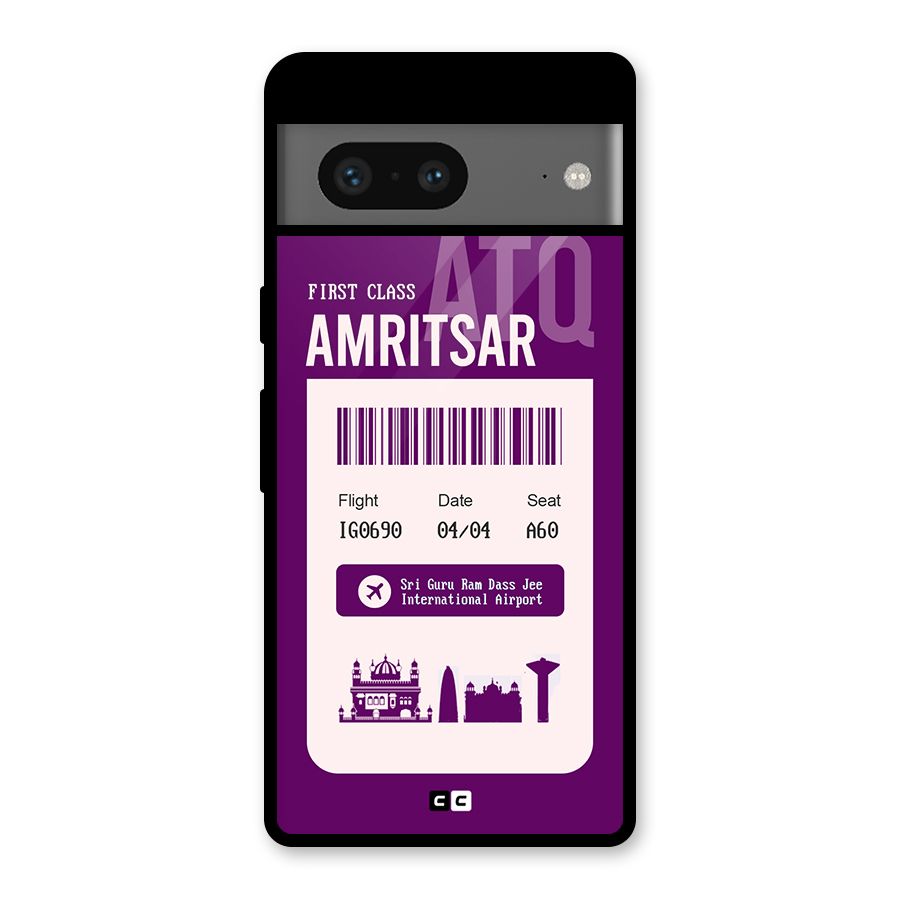 Amritsar Boarding Pass Glass Back Case for Google Pixel 7