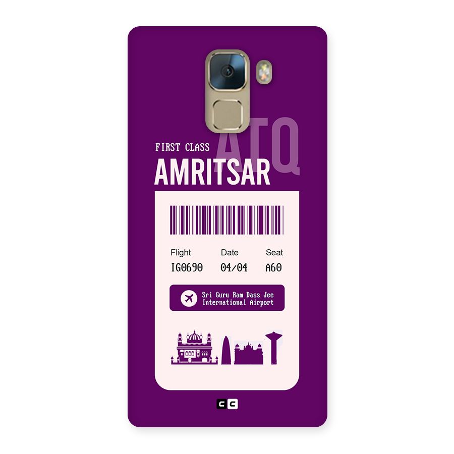 Amritsar Boarding Pass Back Case for Honor 7