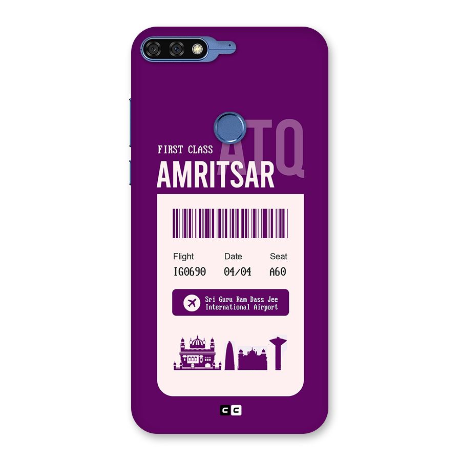 Amritsar Boarding Pass Back Case for Honor 7C