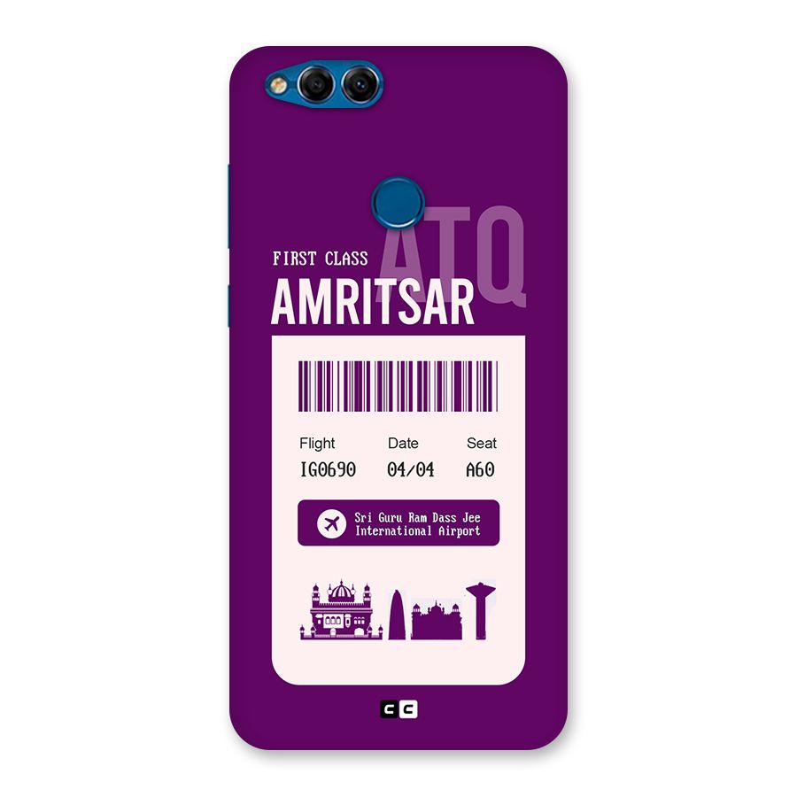 Amritsar Boarding Pass Back Case for Honor 7X