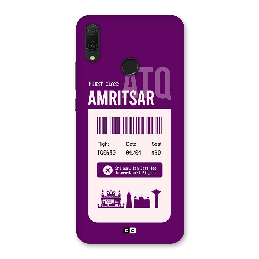 Amritsar Boarding Pass Back Case for Huawei Y9 (2019)