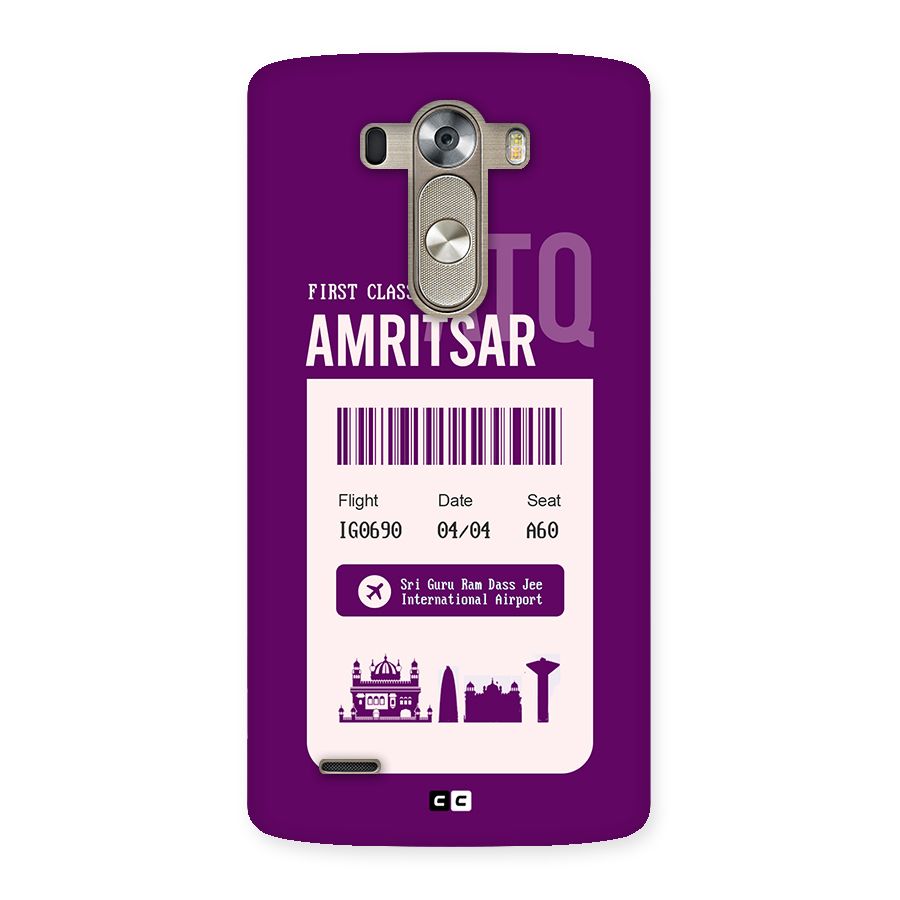 Amritsar Boarding Pass Back Case for LG G3