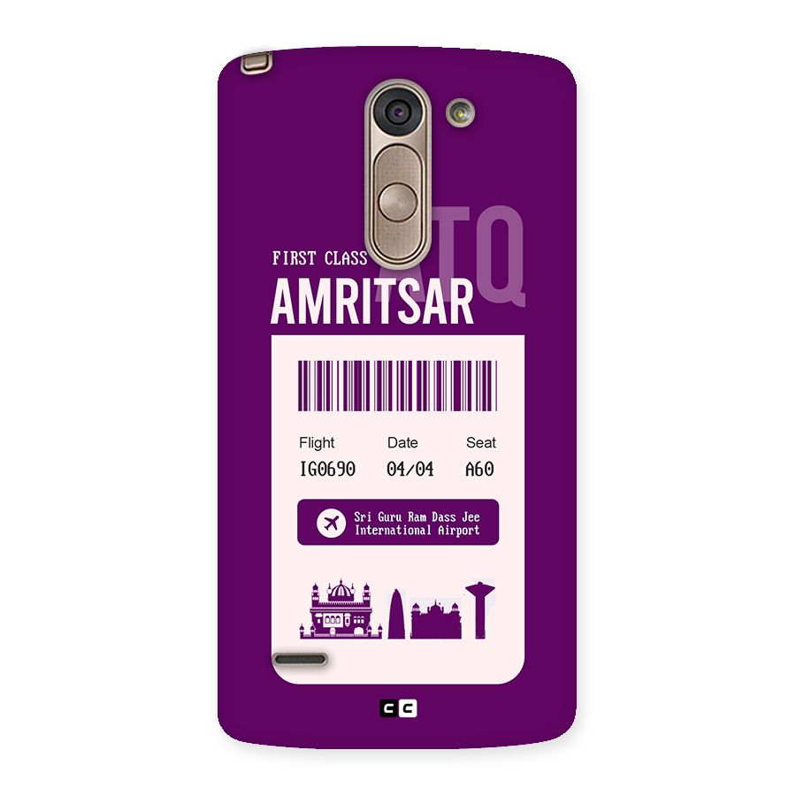 Amritsar Boarding Pass Back Case for LG G3 Stylus