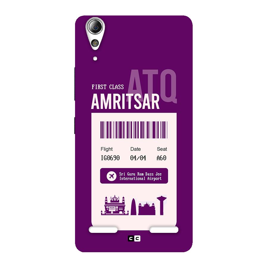 Amritsar Boarding Pass Back Case for Lenovo A6000