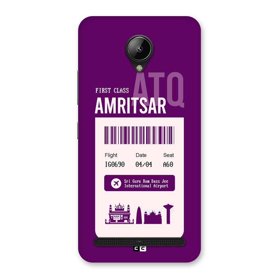 Amritsar Boarding Pass Back Case for Lenovo C2