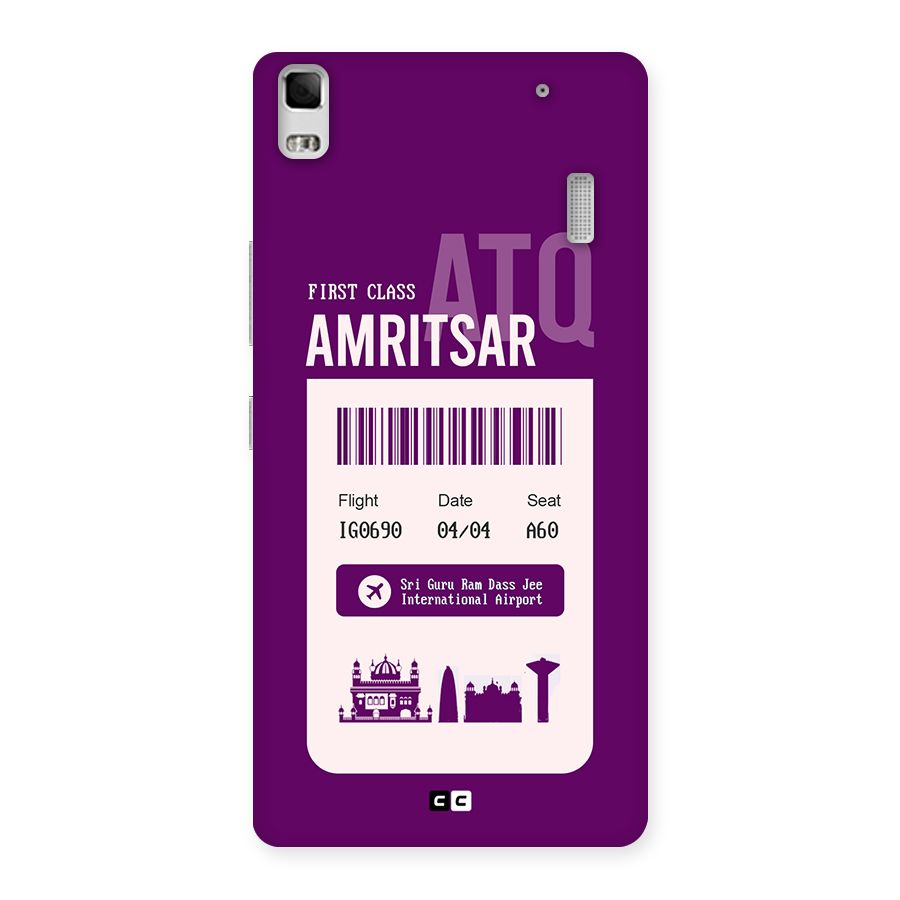 Amritsar Boarding Pass Back Case for Lenovo K3 Note