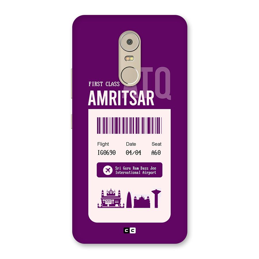 Amritsar Boarding Pass Back Case for Lenovo K6 Note