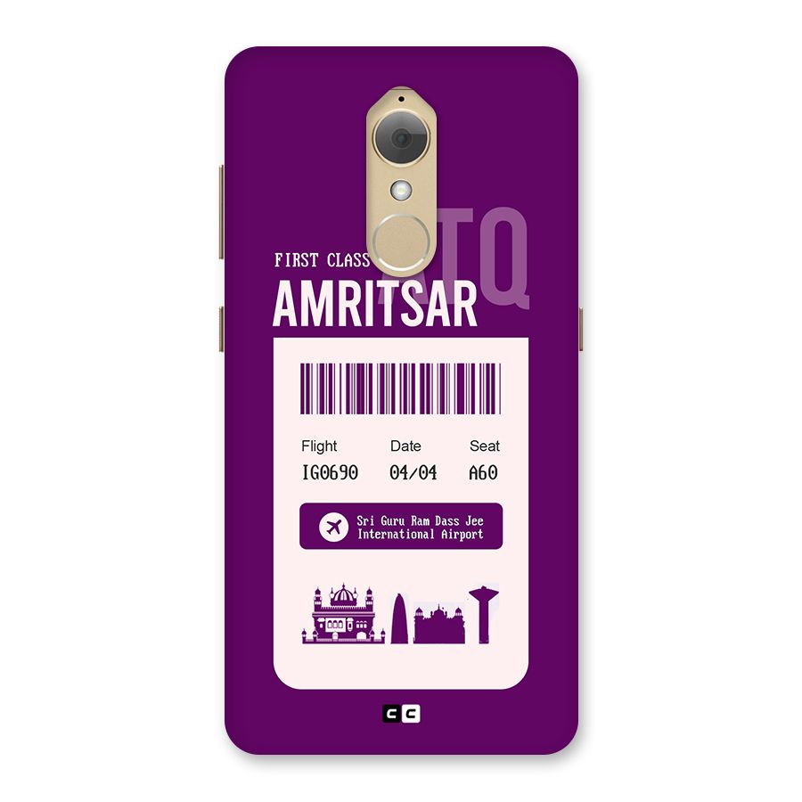 Amritsar Boarding Pass Back Case for Lenovo K8