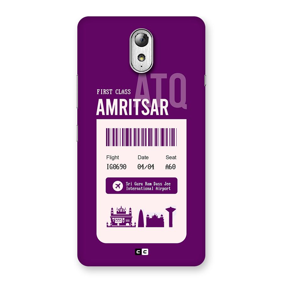 Amritsar Boarding Pass Back Case for Lenovo Vibe P1M