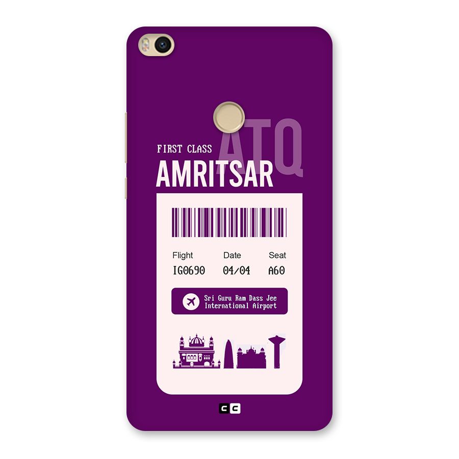 Amritsar Boarding Pass Back Case for Mi Max 2
