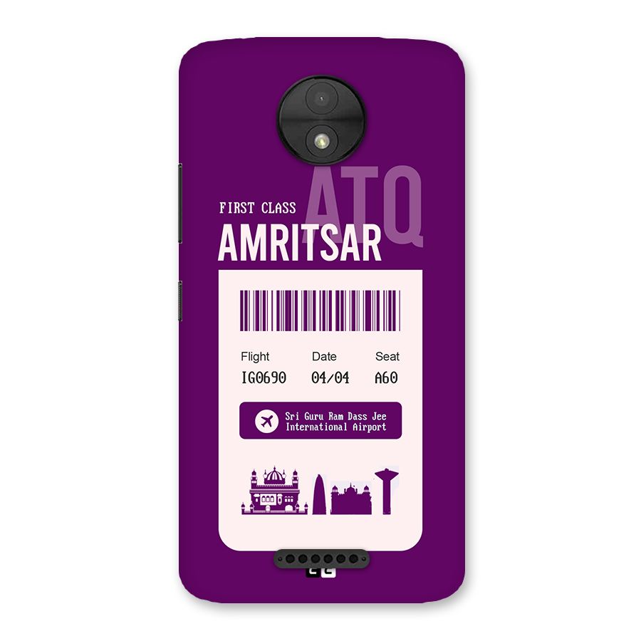 Amritsar Boarding Pass Back Case for Moto C