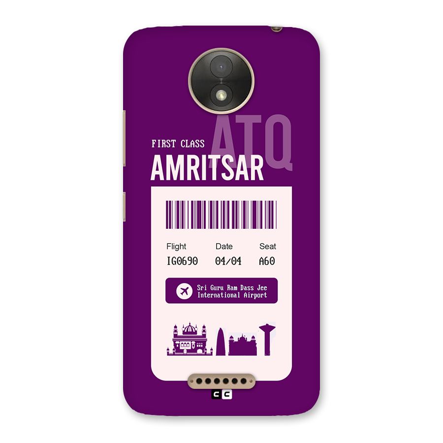 Amritsar Boarding Pass Back Case for Moto C Plus