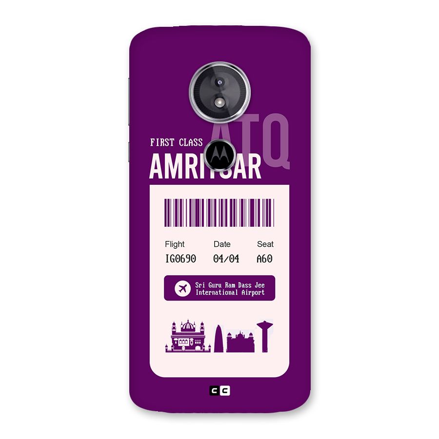 Amritsar Boarding Pass Back Case for Moto E5