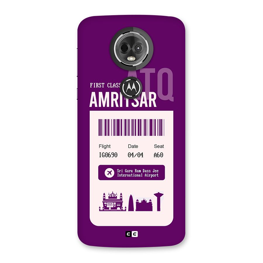 Amritsar Boarding Pass Back Case for Moto E5 Plus