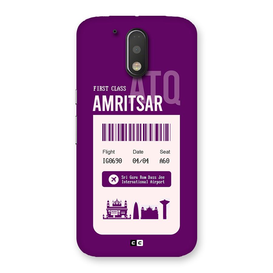 Amritsar Boarding Pass Back Case for Moto G4