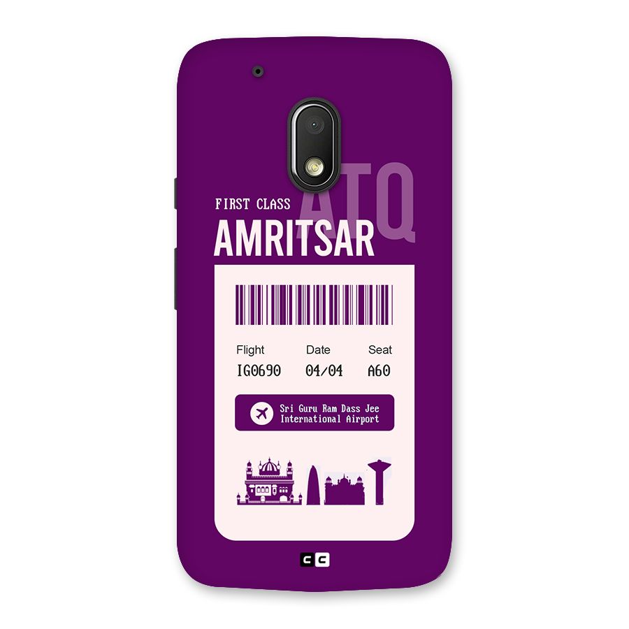 Amritsar Boarding Pass Back Case for Moto G4 Play