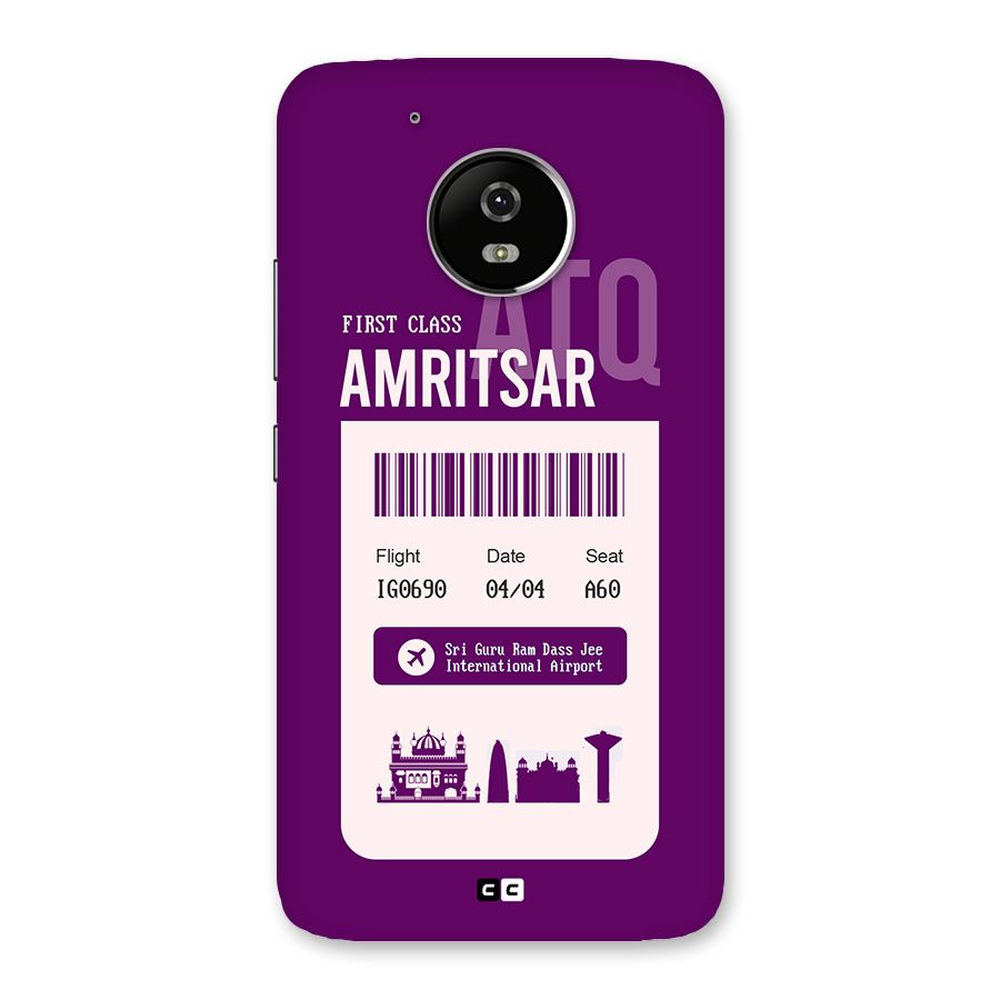 Amritsar Boarding Pass Back Case for Moto G5