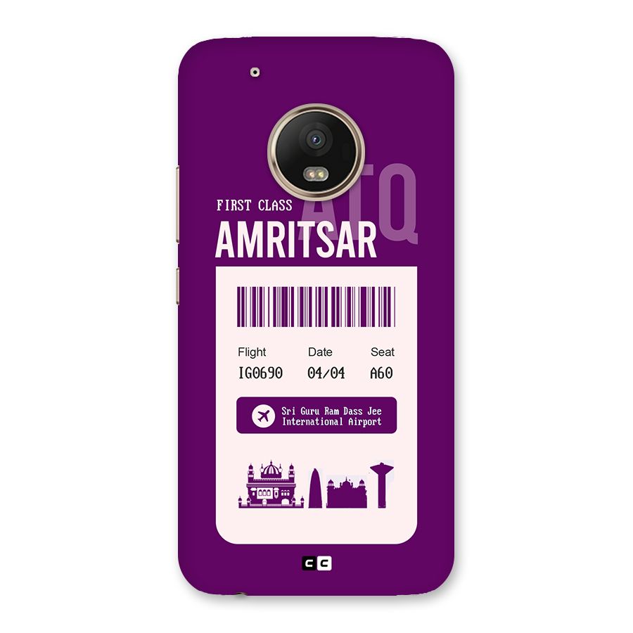 Amritsar Boarding Pass Back Case for Moto G5 Plus