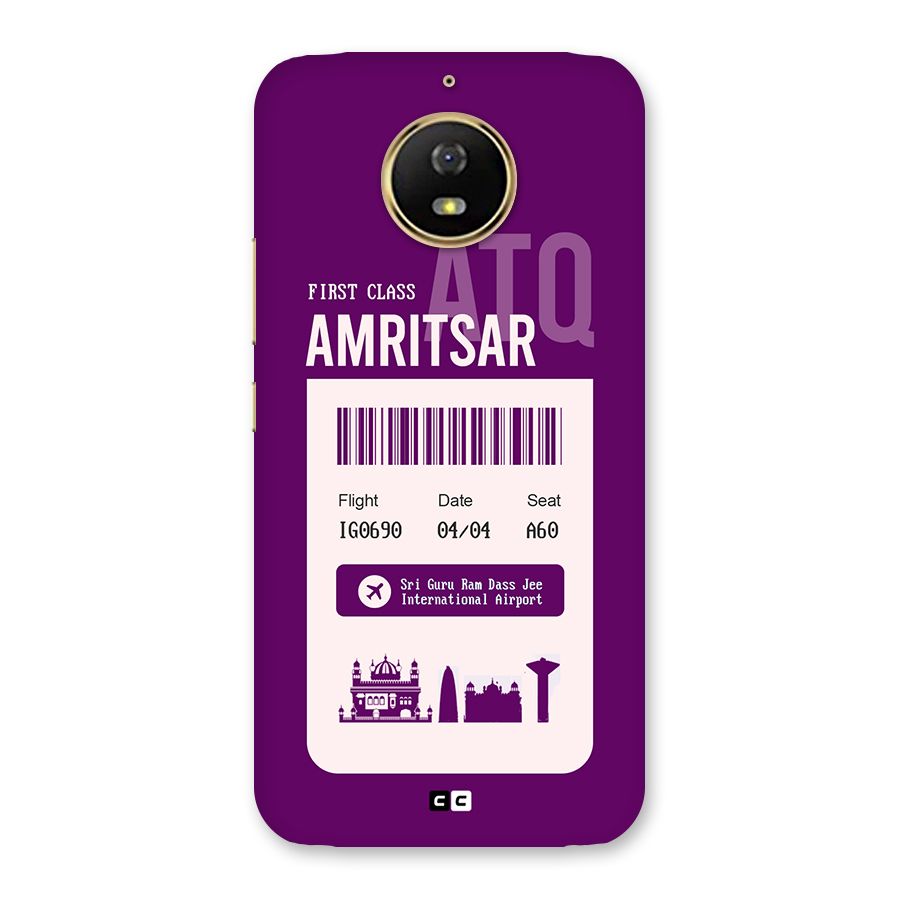Amritsar Boarding Pass Back Case for Moto G5s