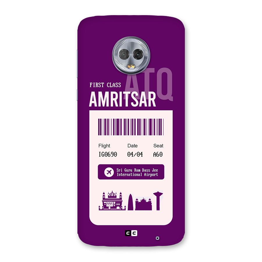 Amritsar Boarding Pass Back Case for Moto G6 Plus