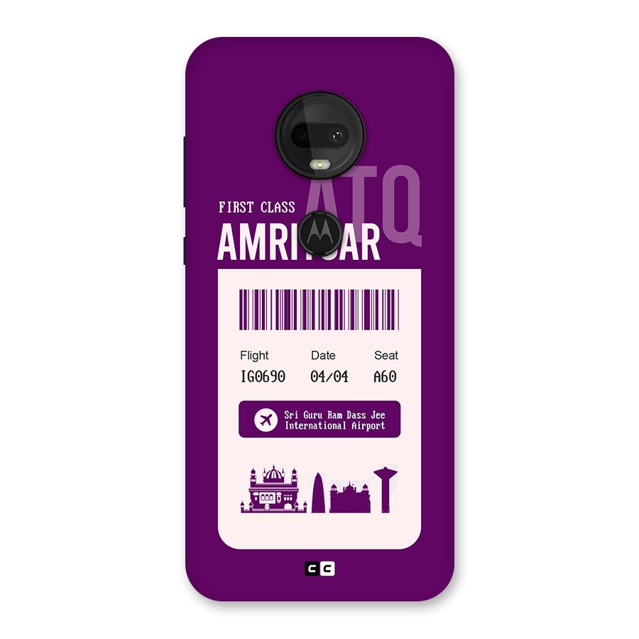 Amritsar Boarding Pass Back Case for Moto G7