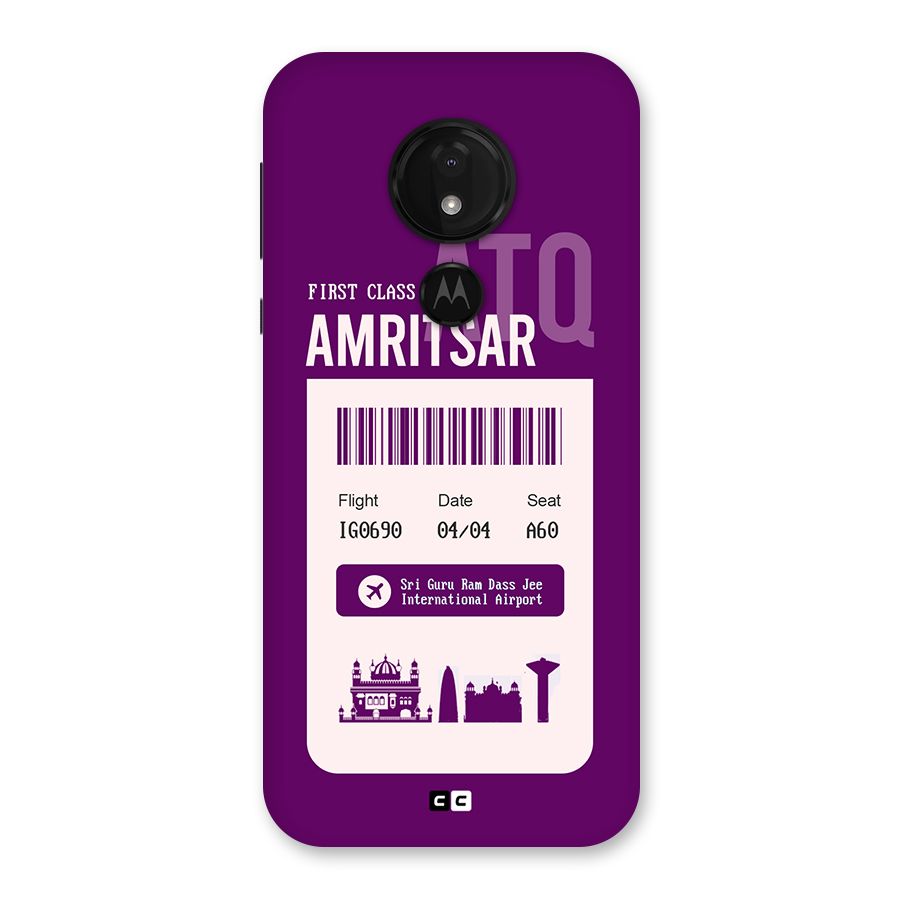 Amritsar Boarding Pass Back Case for Moto G7 Power
