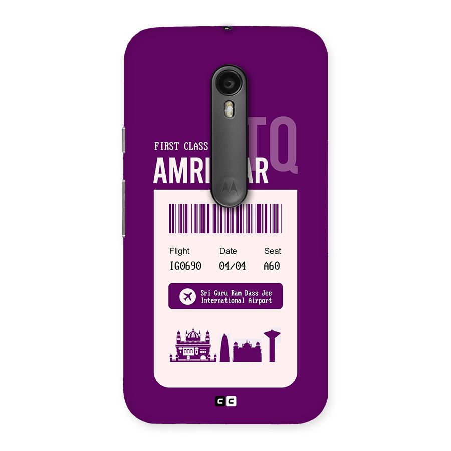 Amritsar Boarding Pass Back Case for Moto G Turbo