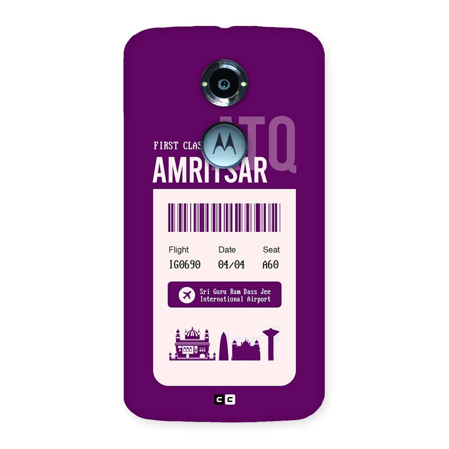 Amritsar Boarding Pass Back Case for Moto X2