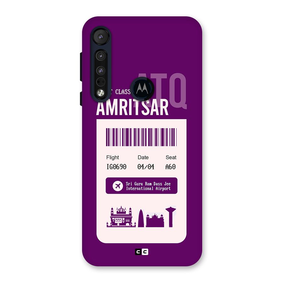 Amritsar Boarding Pass Back Case for Motorola One Macro