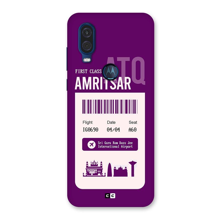 Amritsar Boarding Pass Back Case for Motorola One Vision
