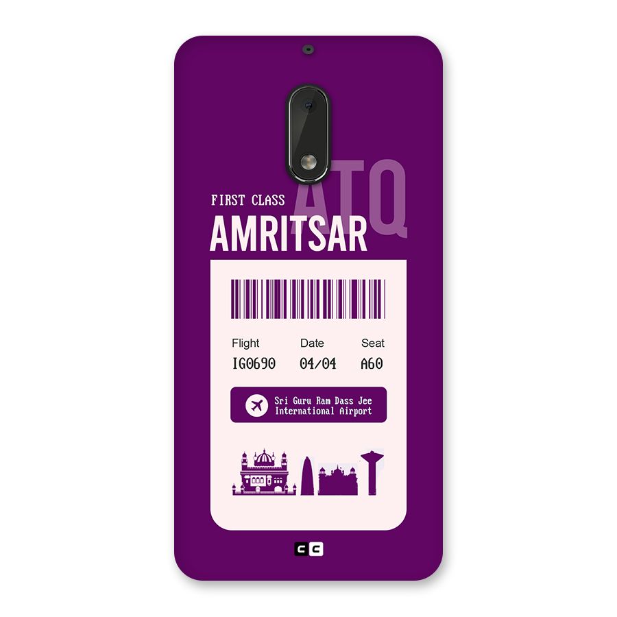 Amritsar Boarding Pass Back Case for Nokia 6