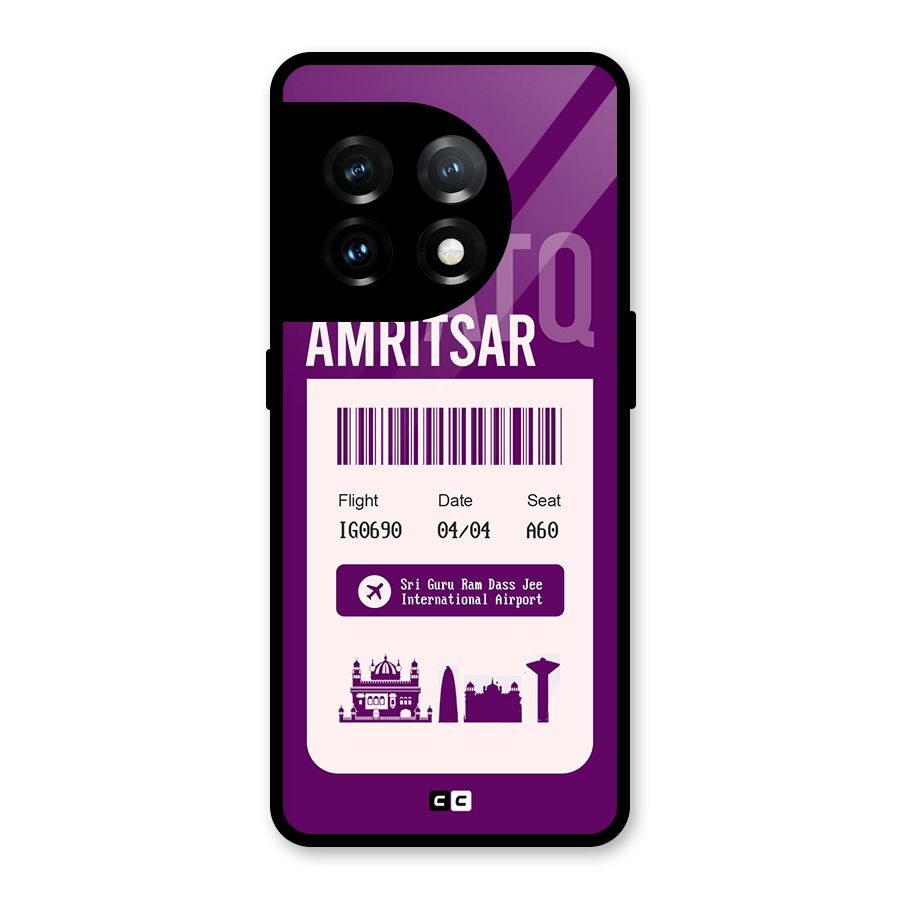 Amritsar Boarding Pass Glass Back Case for OnePlus 11