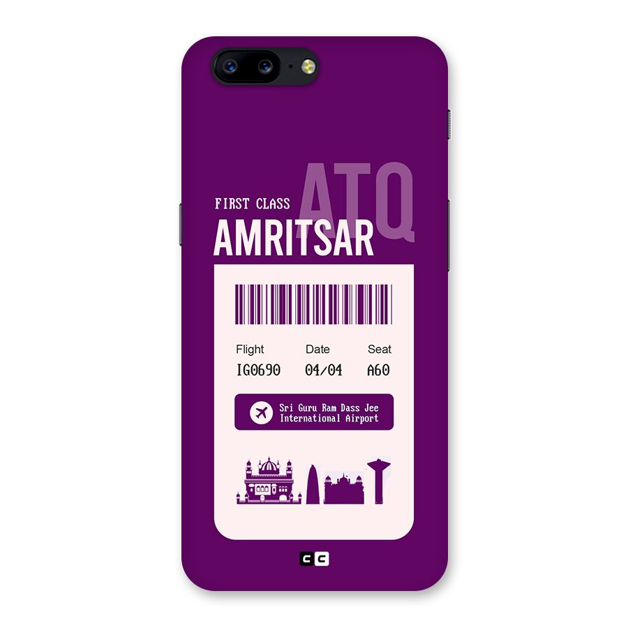 Amritsar Boarding Pass Back Case for OnePlus 5